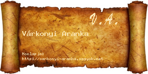 Várkonyi Aranka névjegykártya